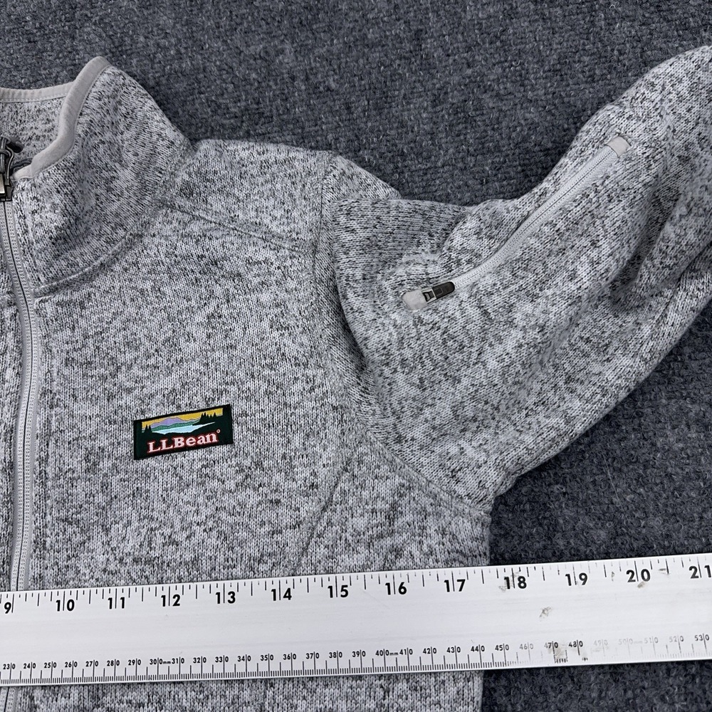 LL Bean Sweater Fleece Full Zip Jacket Women's XS Gray Mock Neck Hiking 504888 - Picture 3 of 7